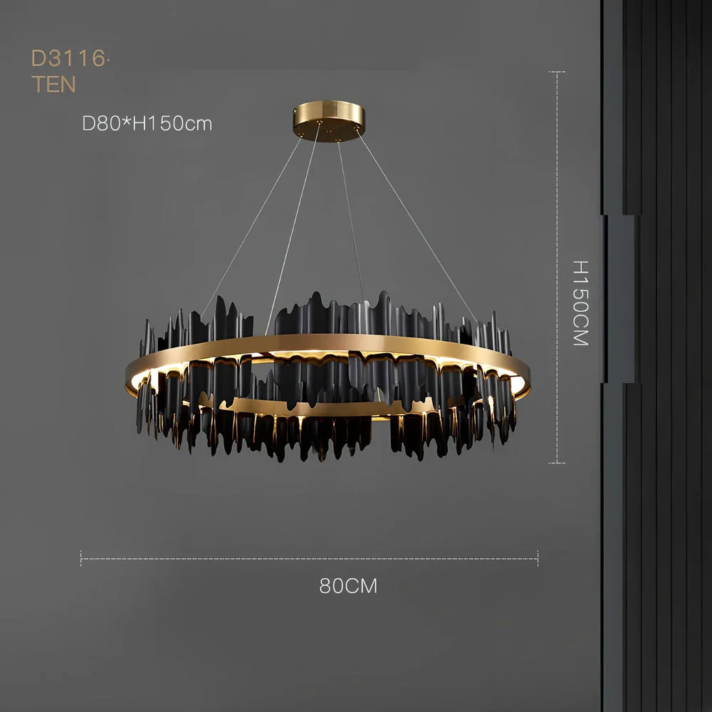 Italian minimalist iron pendant lamp with organic glass shade in black finish, adjustable height mechanism