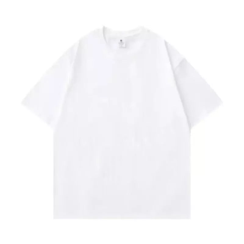 Plus size cotton men's blank T-shirt in oversized retro fit, available in multiple colors