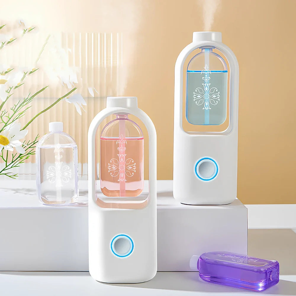 White columnar wireless aromatherapy machine with automatic deodorant function and wall bracket