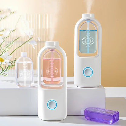 White columnar wireless aromatherapy machine with automatic deodorant function and wall bracket