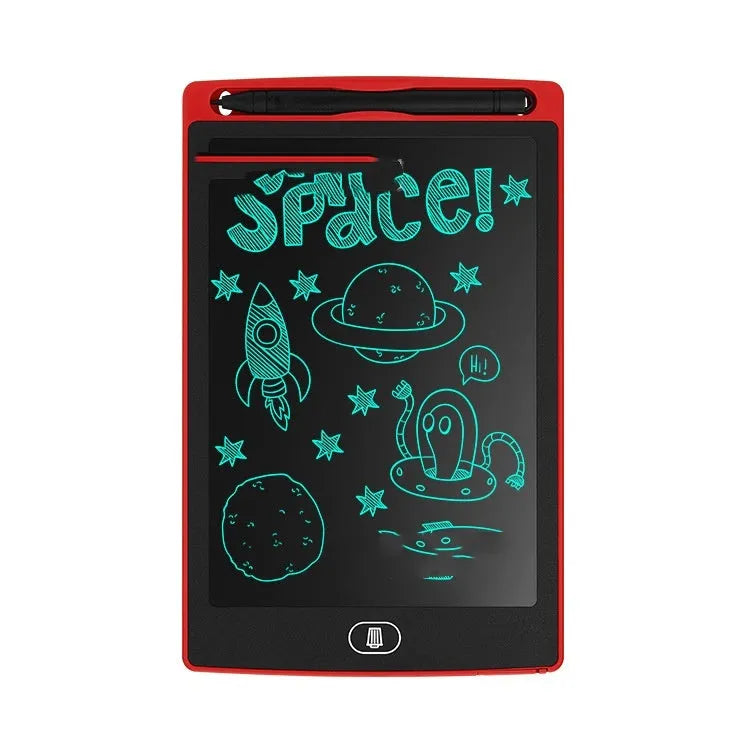 Colour options for a plastic electronic writing board drawing tablet for children.