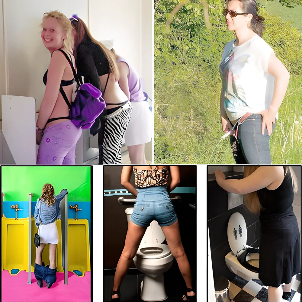 Convenient camping urination device for women with flexible silicone funnel and long spout for discreet, mess-free use