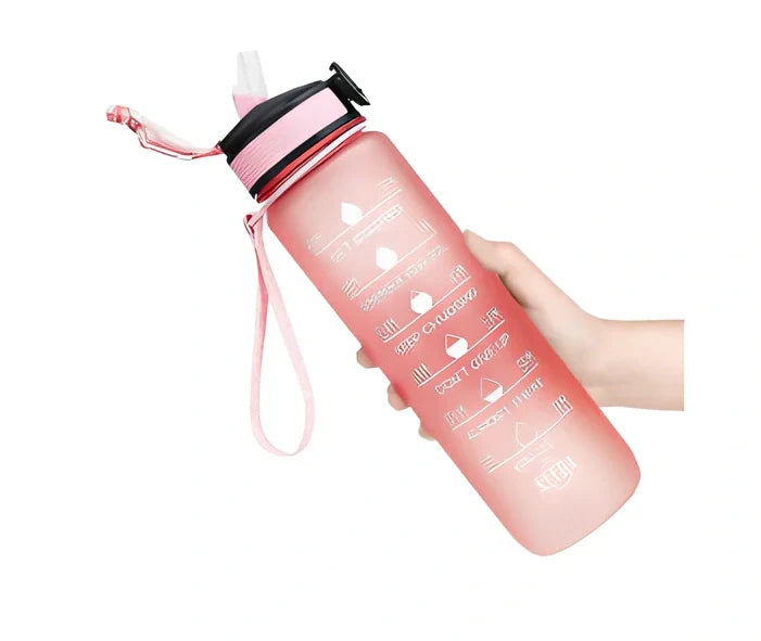 1000ml gradient sports water bottle with 29.5cm height and food-grade plastic construction