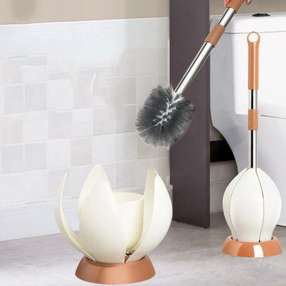 Premium silicone toilet brush with sturdy holder for easy, effective bathroom cleaning