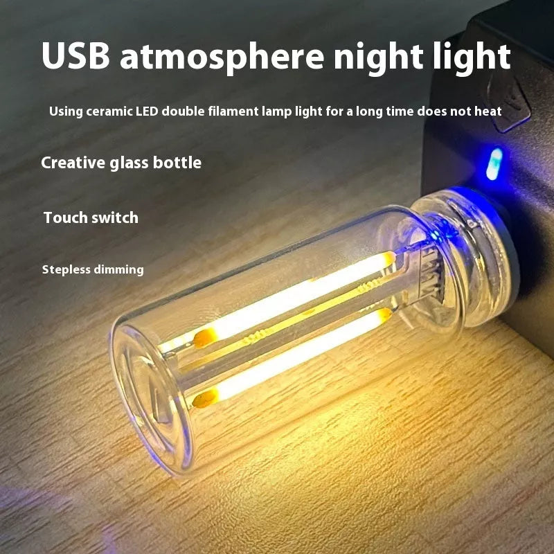 USB LED Bulb with touch dimming and retro Edison design in various colors