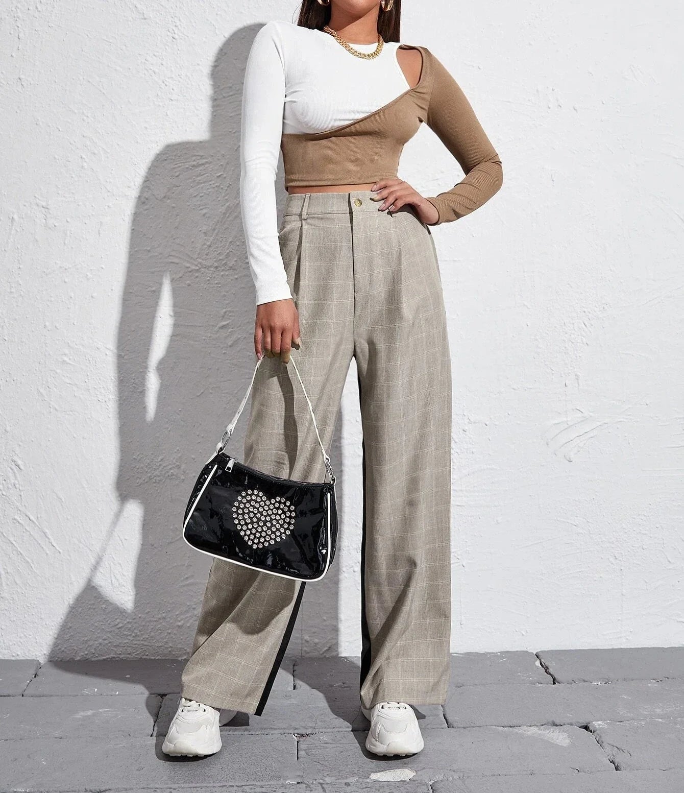 Stylish strapless cropped top with colorblock design, available in multiple colors and sizes