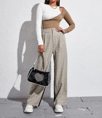 Stylish strapless cropped top with colorblock design, available in multiple colors and sizes
