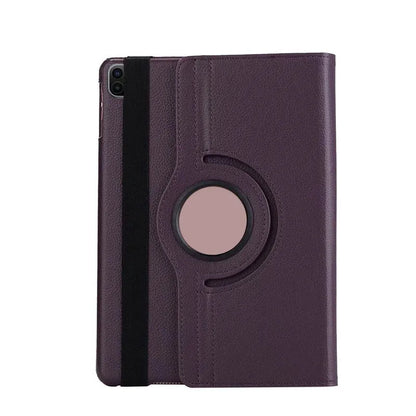 Imitation leather rotating clamshell sleeve case for iPad tablets in multiple colours.