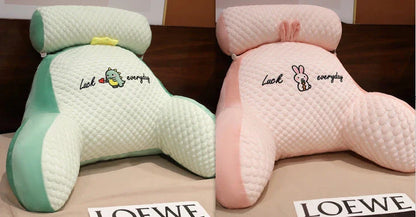 Adjustable ergonomic reading pillow with breathable fabric and detachable cover for comfortable support and easy cleaning