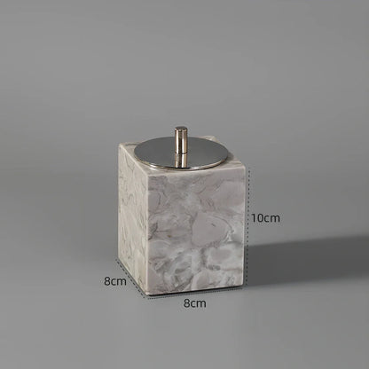 Bawang flower marble bathroom set with tissue box, 30x20cm tray, and lotion bottle in white veined stone