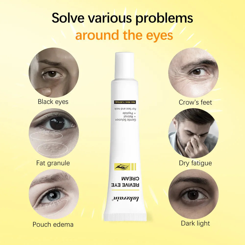40ml tube of retinol eye cream for dark circles and fine lines on universal skin