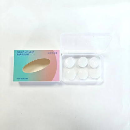 Silicone earplugs for sleeping and swimming, soft reusable ear plugs in blue, orange, pink or white, 3 pairs per box.
