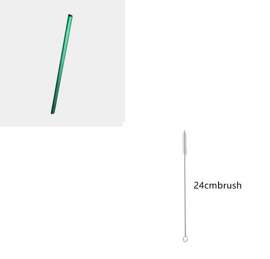 Premium heart-shaped reusable metal drinking straws for bubble tea and other beverages