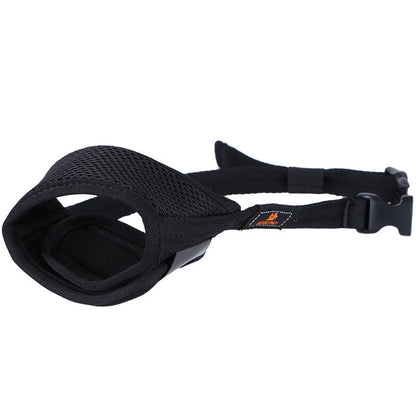 Comfortable cloth muzzle designed to prevent overeating in large Labrador dogs