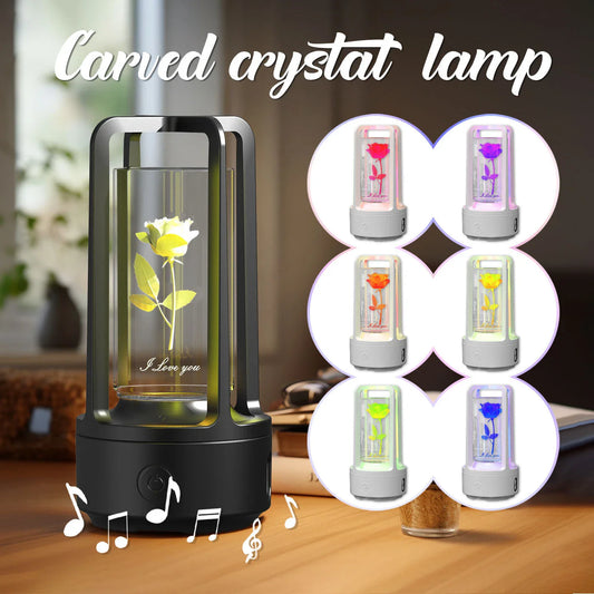 Stylish 2-in-1 Acrylic Lamp and Bluetooth Speaker with Touch Controls and Versatile Designs