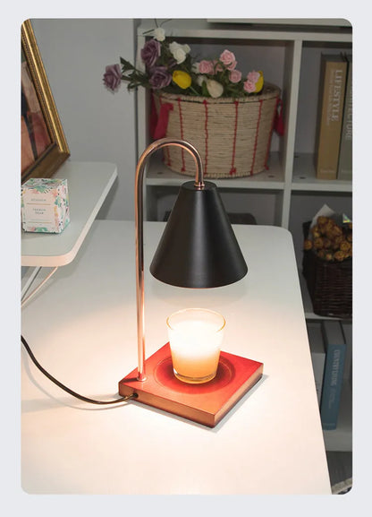 Electric wax melt warmer lamp with stepless dimming, cold rolled steel body, 15 x 33.5 cm, GU10 bulb