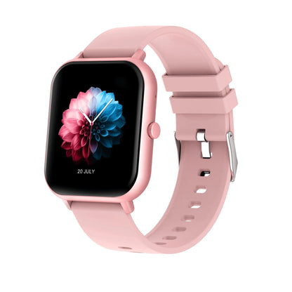 One-Click Link smart watch in black, silver grey, pink, or khaki with TFT touchscreen and wrist strap