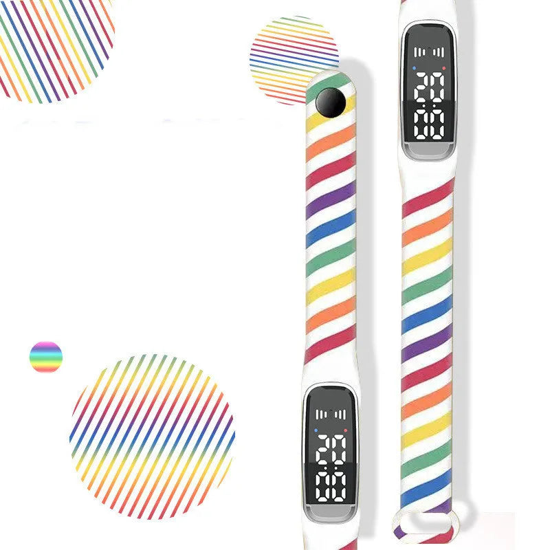 Ultrasonic mosquito repellent wristband in black and white colours showing compact wearable design