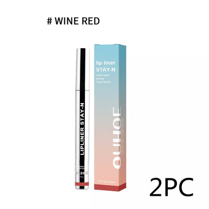 Dark brown waterproof lip liner pen with precision tip for long-lasting lip definition