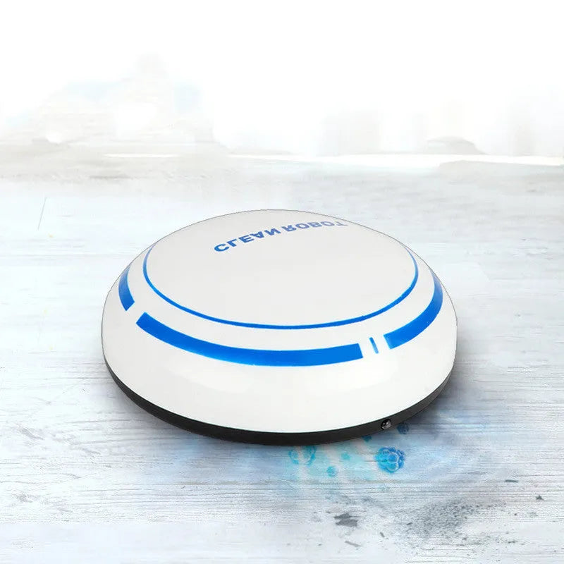 Mini desktop robot vacuum cleaner with 4 metre cord, flat nozzle, and dust box in white or black