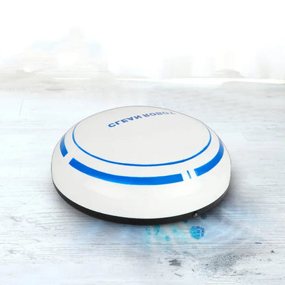 Mini desktop robot vacuum cleaner with 4 metre cord, flat nozzle, and dust box in white or black