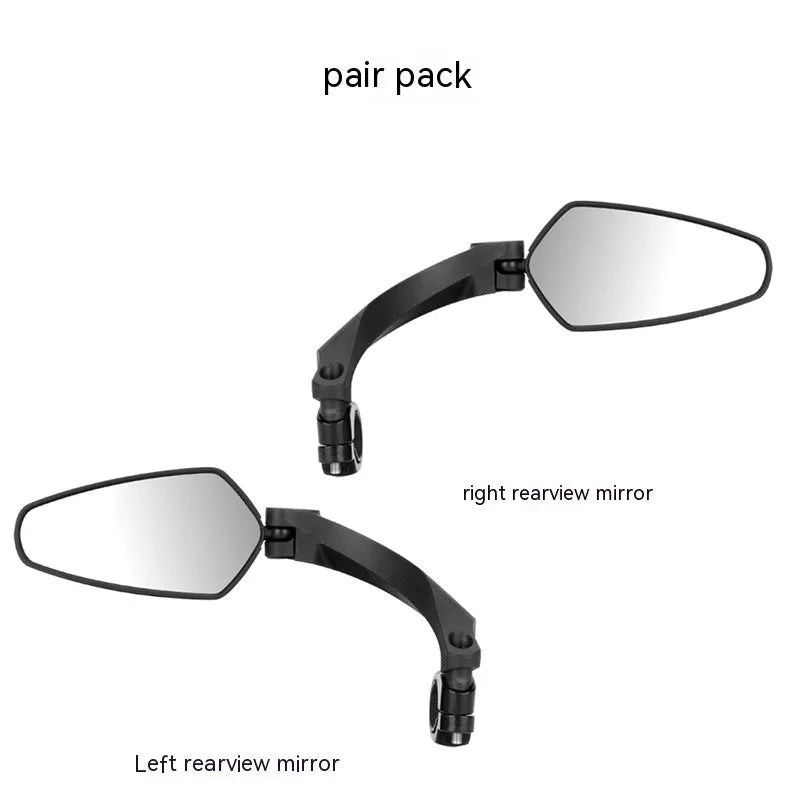 Black acrylic bicycle rearview mirror with rotatable mount for handlebars