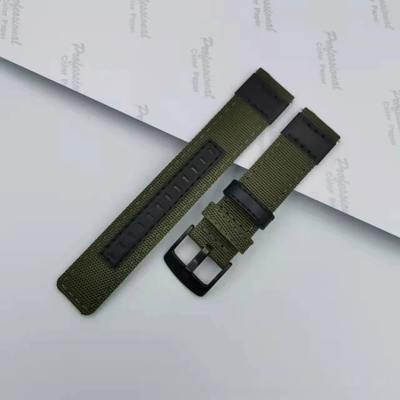 Canvas watch strap in Oxford cloth with size options from 20mm to 24mm width in six colour variations