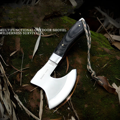 Outdoor Tactics camping axe with 57cm length, 49HRC stainless steel blade for chopping wood in garden or logging
