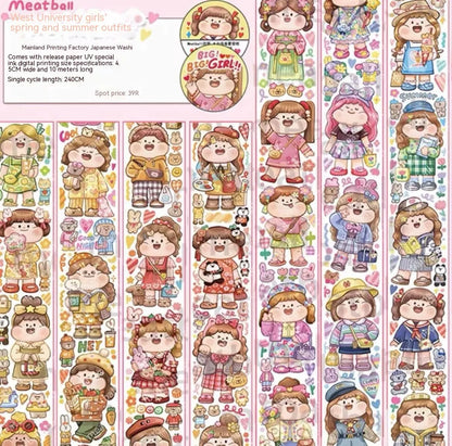 Haemorrhoid tape packaging stickers with cute cartoon characters on Japanese paper, 42 style options