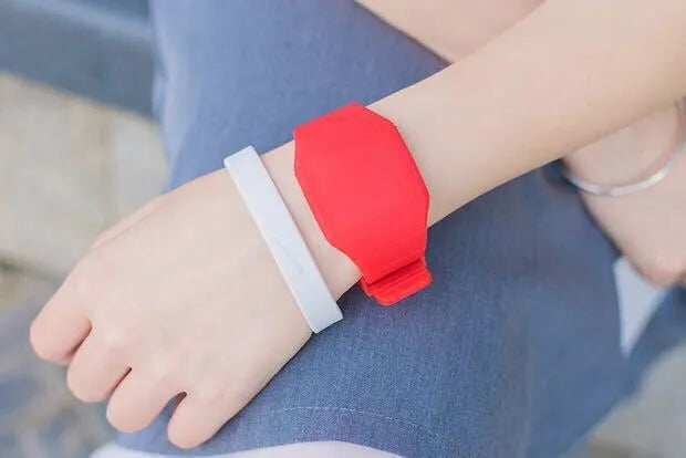 Square digital electronic watch with touch screen on a PU strap, shown in multiple colour options.