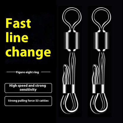 Brass quick change sub line clamp with barrel swivel bearing for fishing line management