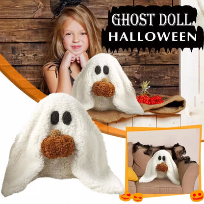 Gus The Ghost With Pumpkin Pillow Halloween Plush Throw Cushion - 75*90CM, PP cotton filled, festive home decor