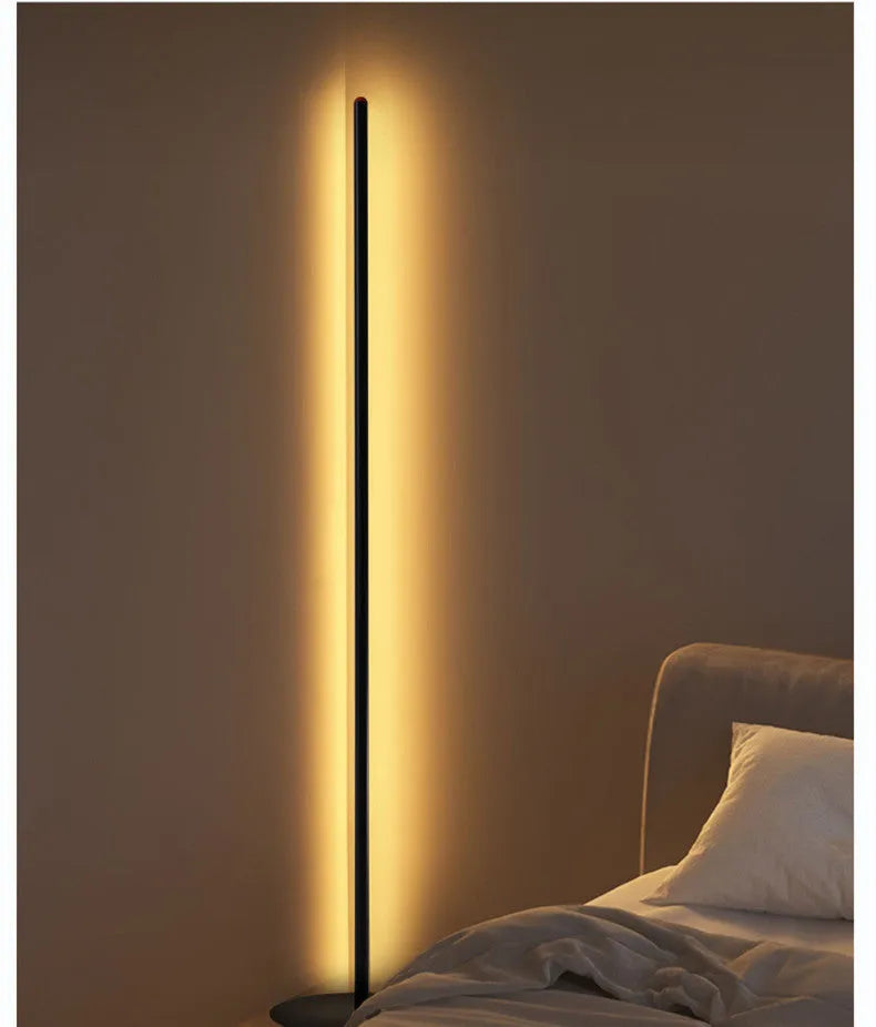 Aluminium alloy vertical floor lamp with USB plug-in, sizes 25cm, 50cm, and 100cm, for home or hotel use