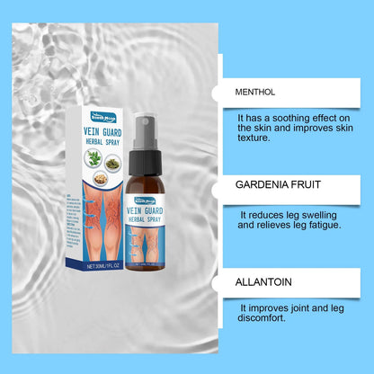 30ml bottle of Herbal Body Care Spray with spray nozzle, listing ingredients Menthol and Gardenia Fruit.
