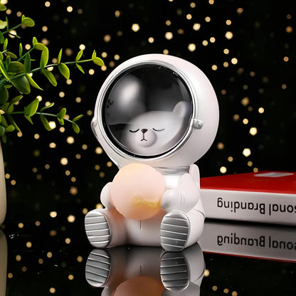 Starry sky animal atmosphere night light with resin construction measuring 9.5x10.5x13cm