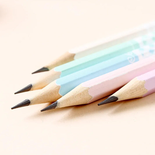 Basswood thermal transfer pencil showing six-angle design and wooden texture, 175mm length