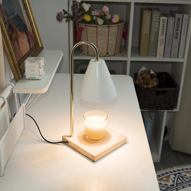 Electric wax melt warmer lamp with stepless dimming, cold rolled steel body, 15 x 33.5 cm, GU10 bulb