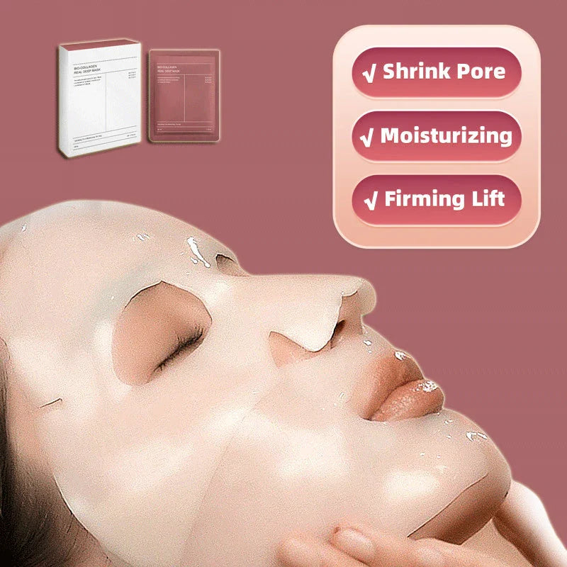 Hydrating collagen facial mask with nourishing botanicals for youthful, radiant skin