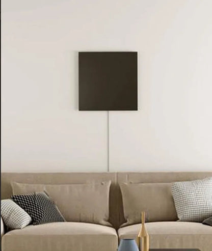 20x20cm black aluminium LED bedside wall light with RGB and warm light options