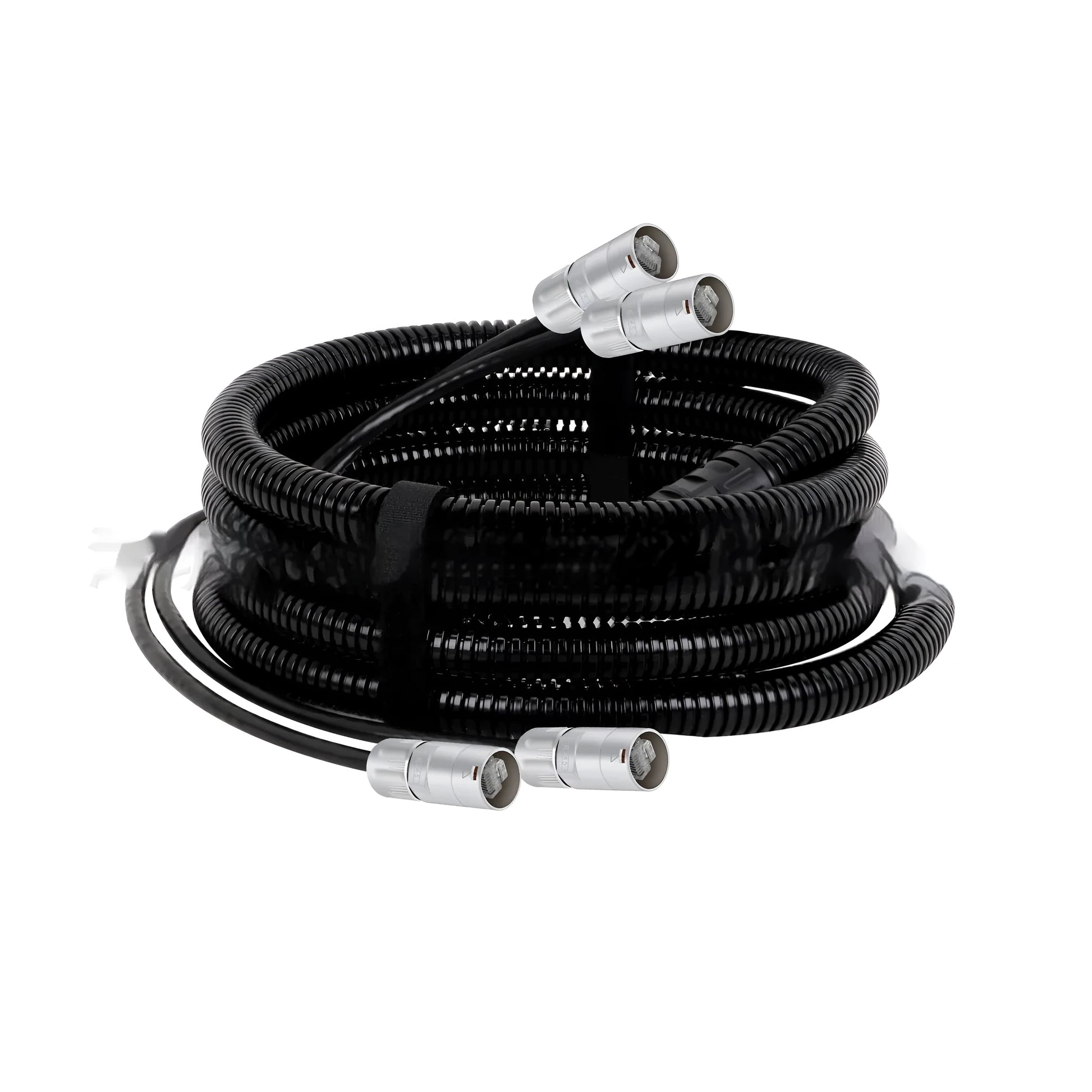 Cat5 and Cat6 Ethernet extension cable with blue PVC jacket and clear RJ45 connectors on a white background.