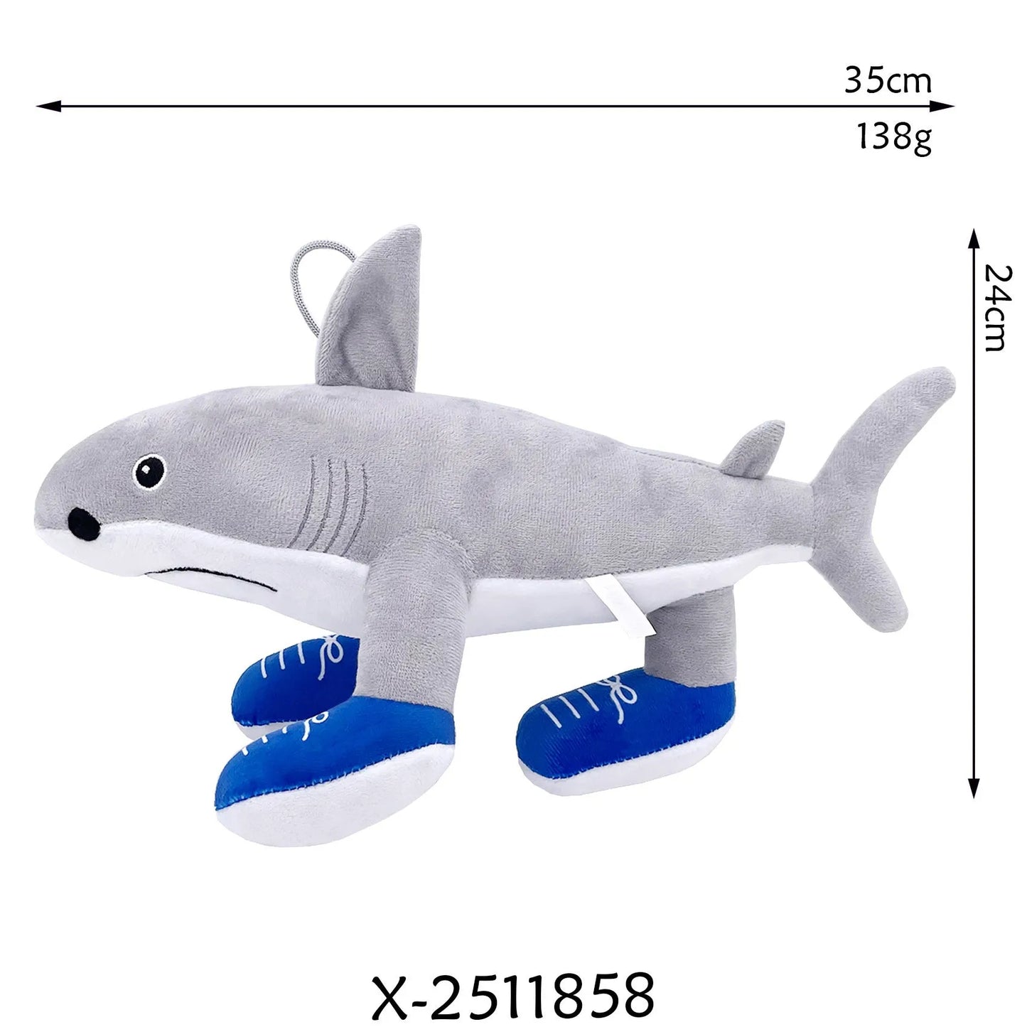 Shark figurine peripheral cotton plush toy in a humorous animal character design