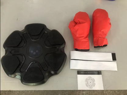 Smart music boxing machine wall target with 6 electronic reaction points and hanging design for home fitness training
