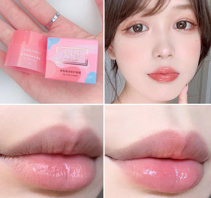 Jelly Lip Mask pot with application brush showing transparent gel texture
