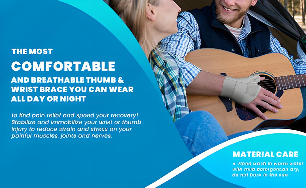 Adjustable wrist and thumb support brace with flexible splint for tendinitis, arthritis, and carpal tunnel relief
