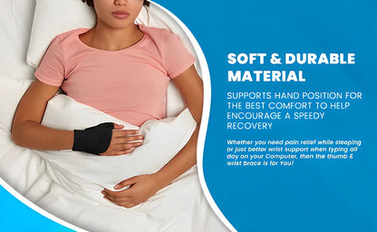Adjustable wrist and thumb support brace with flexible splint for tendinitis, arthritis, and carpal tunnel relief