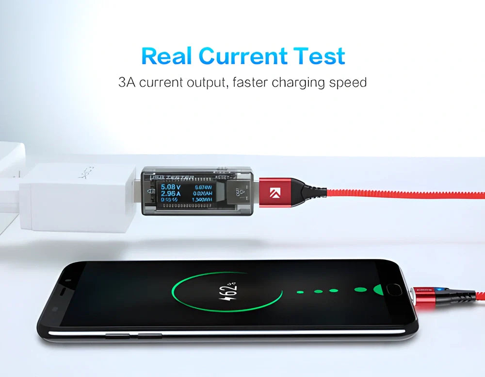 Floveme High-Speed 3A Magnetic Charging Cable for Smartphones and Tablets