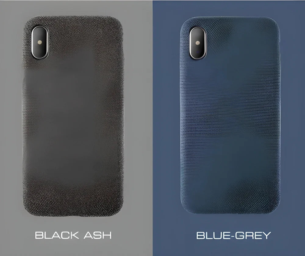 FLOVEME Textile Cloth iPhone Case in dark grey color, featuring a unique and stylish design for enhanced protection and sophisticated elegance.