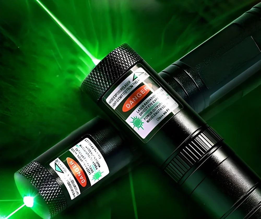 High-powered tactical laser pointer with dual modes and durable aluminum alloy construction for versatile use in outdoor, survival, and professional applications.