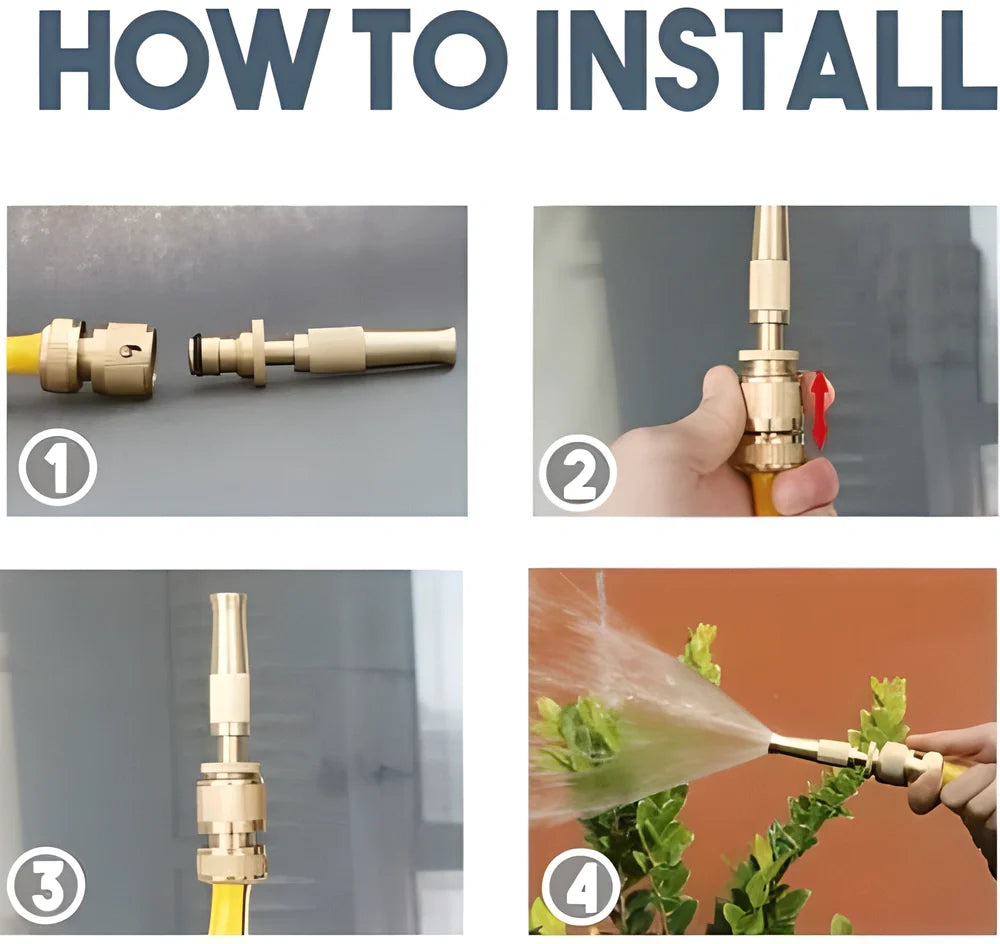 Mighty Adjustable High-Pressure Hose Nozzle - Powerful cleaning tool for cars, driveways, and more