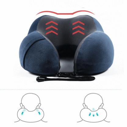 Ergonomic memory foam travel neck pillow with breathable velvet cover and magnetic therapy cloth for ultimate comfort and support during long journeys
